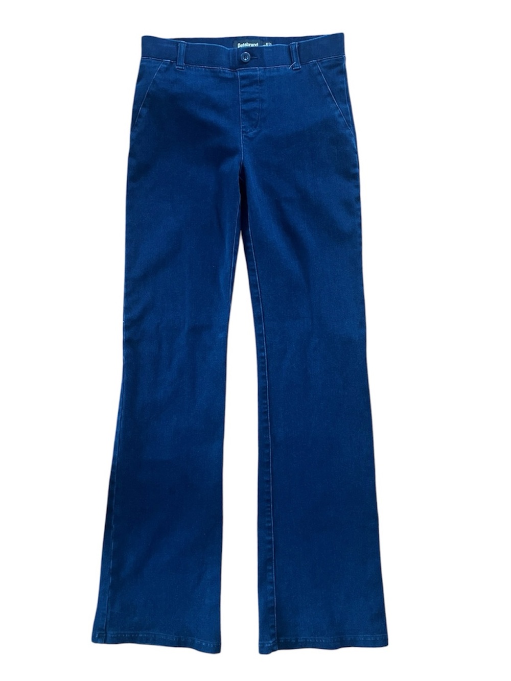 New Betabrand Yoga Denim Stretch Jeans Dark Indigo Pull On Straight Small Tall